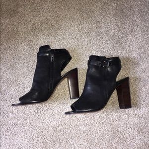 Black Coach peep toe Heels